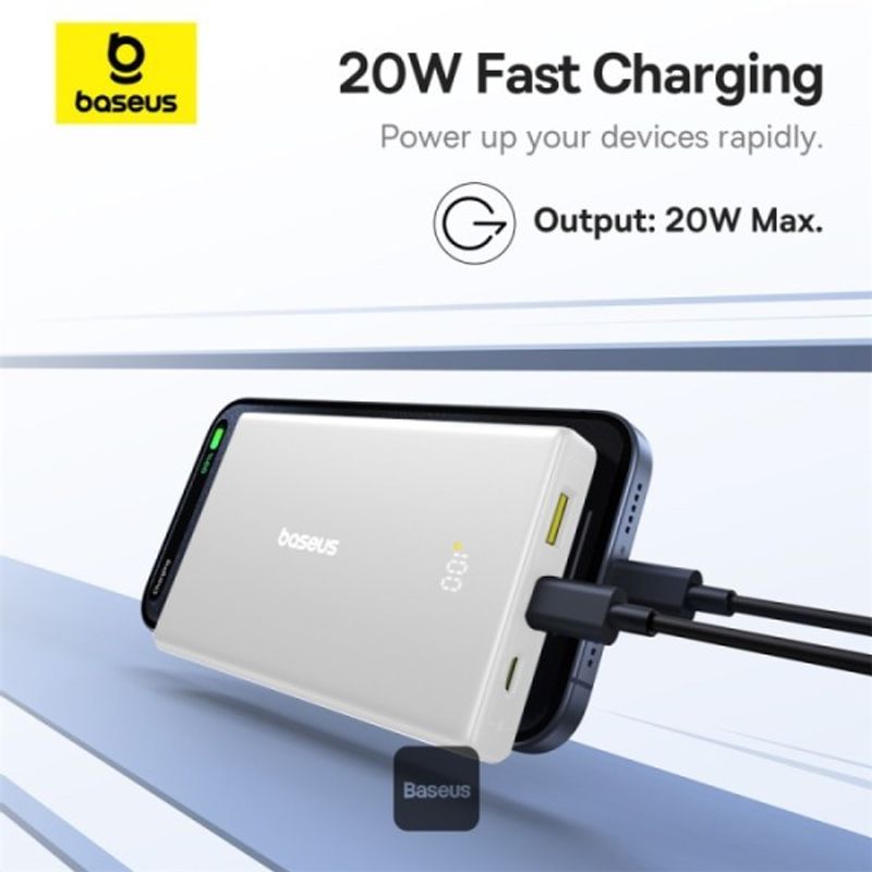 Laptop, Telefoane si Tablete - Telefoane mobile si accesorii - Accesorii Telefoane - Baterii externe - Acumulator extern Baseus PicoGo 10.000 mAh, 20W, Digital Display, 2x USB-C, 1x USB-A, Alb - Infinity.ro