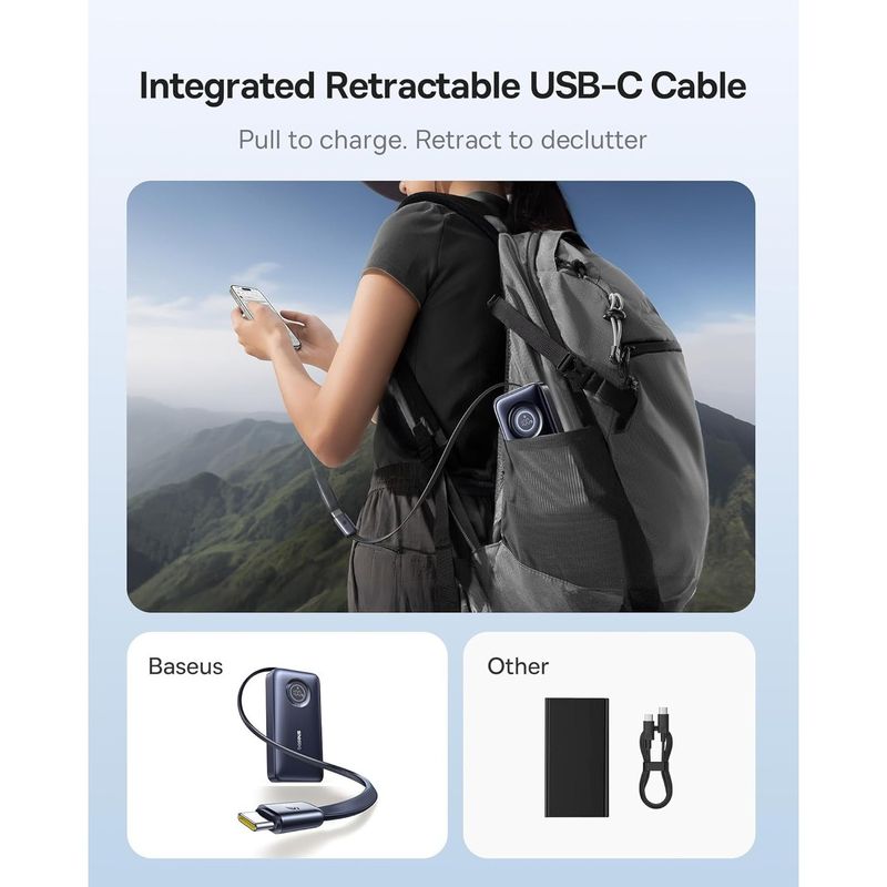 Laptop, Telefoane si Tablete - Telefoane mobile si accesorii - Accesorii Telefoane - Baterii externe - Acumulator extern Baseus EnerCore CR11, 20.000mAh, USB-C, 67W, Negru - Infinity.ro