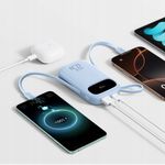 Laptop, Telefoane si Tablete - Telefoane mobile si accesorii - Accesorii Telefoane - Baterii externe - Acumulator extern Baseus EnerFill FC31 Digital Display 20.000 mAh, 22.5W, cablu USB-C si Lightning incorporat, Albastru - Infinity.ro