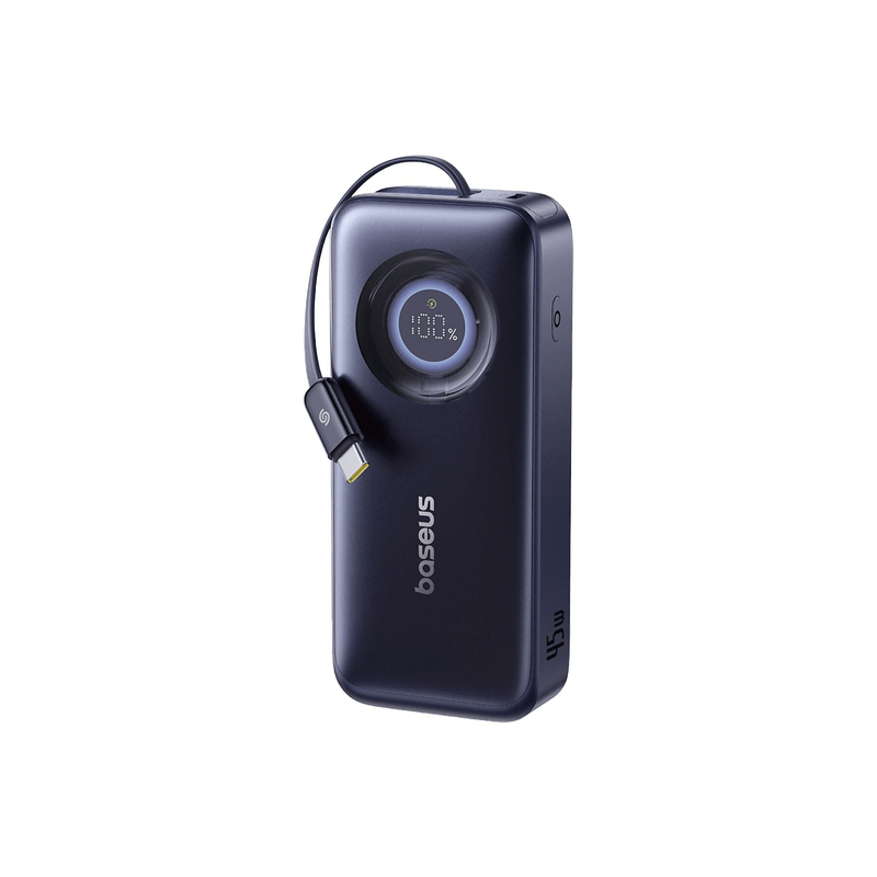 Laptop, Telefoane si Tablete - Telefoane mobile si accesorii - Accesorii Telefoane - Baterii externe - Banca de putere Baseus EnerCore CR11 10.000 mAh, 45W, cablu USB-C retractabil, Negru, compacta - Infinity.ro