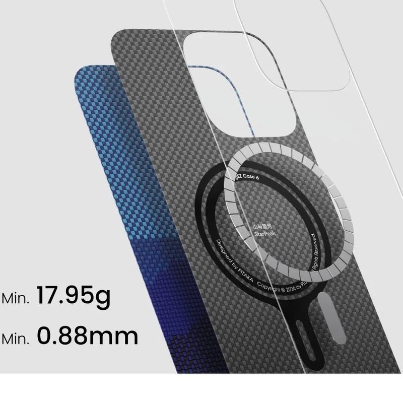 Laptop, Telefoane si Tablete - Telefoane mobile si accesorii - Accesorii Telefoane - Huse telefoane - Husa de protectie Pitaka Tactile Woven Aramida Magsafe pentru iPhone 16 Pro StarPeak Over the Horizon - Infinity.ro
