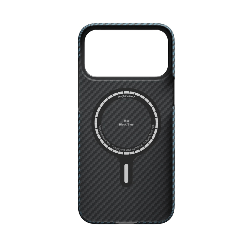 Laptop, Telefoane si Tablete - Telefoane mobile si accesorii - Accesorii Telefoane - Huse telefoane - Husa de protectie Pitaka pentru iPhone 17 Pro, MagEZ 7 Pro 600D Ultra-Slim Negru/Albastru - Infinity.ro