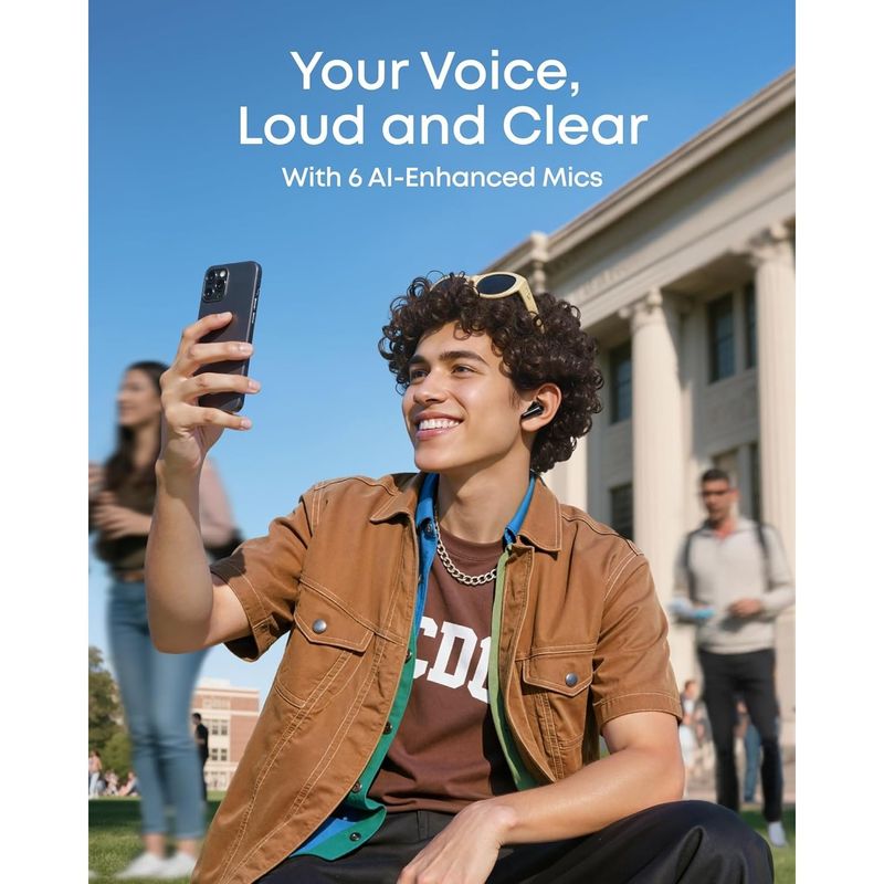TV, Audio-Video si Foto - Portabile audio - Casti audio - Casti True Wireless Anker Soundcore R60i, ANC, Hi-Res Sound, Autonomie 50 ore, IP55, Bluetooth 6.1, Negru - Infinity.ro