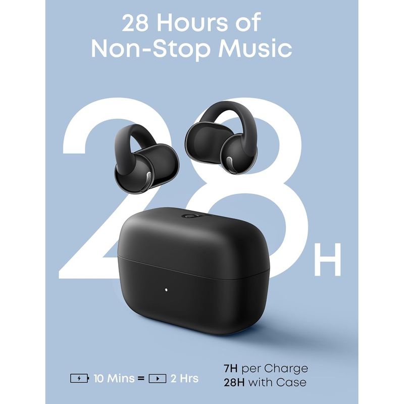 TV, Audio-Video si Foto - Portabile audio - Casti audio - Casti True Wireless Anker SoundCore C50i, Open Ear Clip-On, Hi-Res, IP55, Bluetooth 6.0, Negru - Infinity.ro
