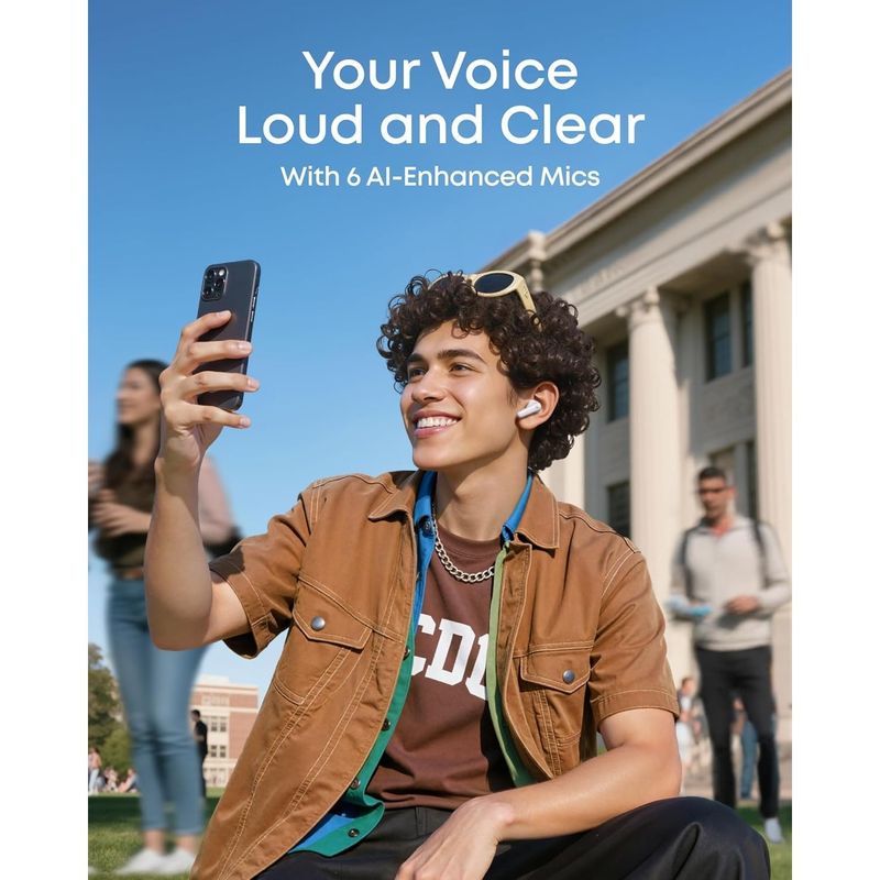TV, Audio-Video si Foto - Portabile audio - Casti audio - Casti True Wireless Anker Soundcore R60i, ANC, Hi-Res Sound, Autonomie 50 ore, IP55, Bluetooth 6.1, Alb - Infinity.ro