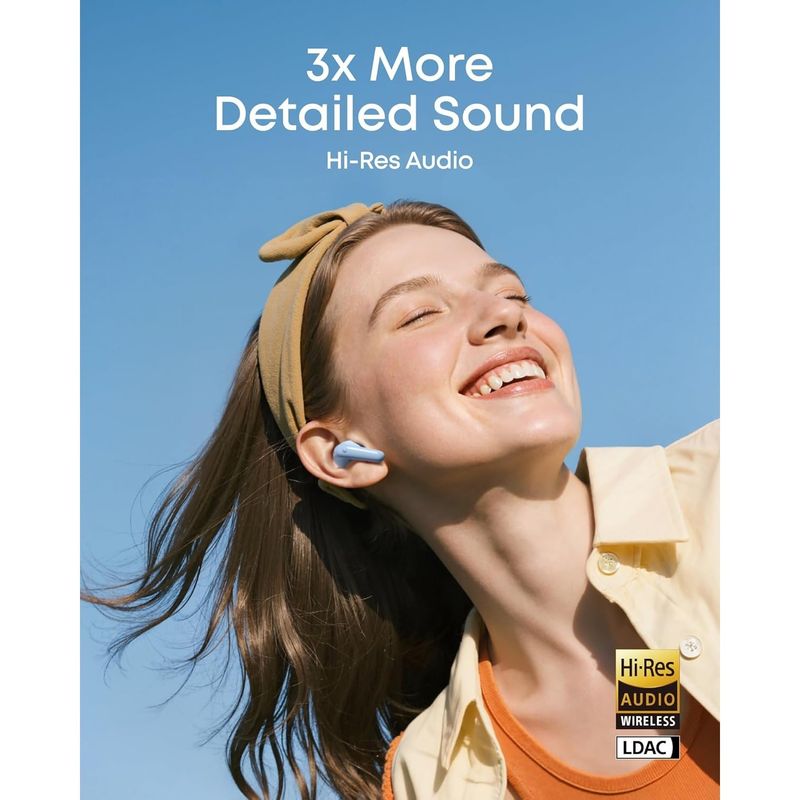 TV, Audio-Video si Foto - Portabile audio - Casti audio - Casti True Wireless Anker Soundcore R60i, ANC, Hi-Res Sound, Autonomie 50 ore, IP55, Bluetooth 6.1, Albastru - Infinity.ro