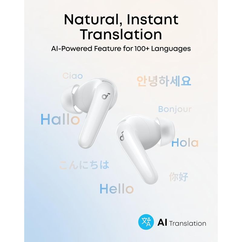 TV, Audio-Video si Foto - Portabile audio - Casti audio - Casti True Wireless Anker Soundcore R60i, ANC, Hi-Res Sound, Autonomie 50 ore, IP55, Bluetooth 6.1, Alb - Infinity.ro