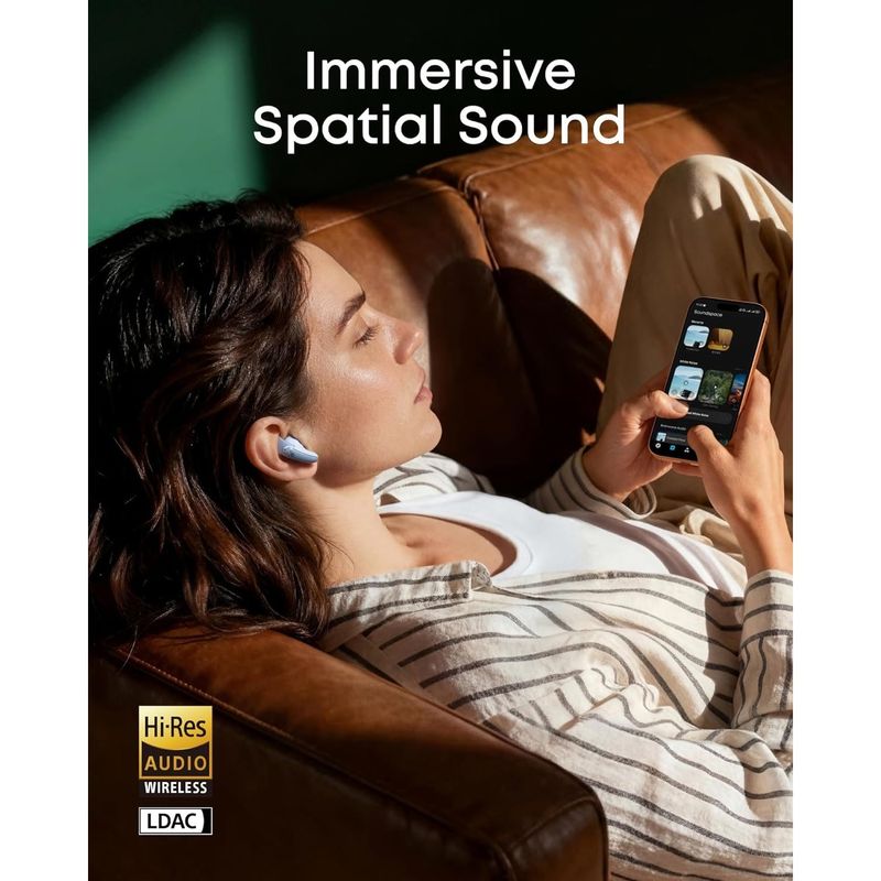 TV, Audio-Video si Foto - Portabile audio - Casti audio - Casti True Wireless Anker Soundcore Liberty Buds, Semi in-Ear, ANC, Autonomie 30 de ore, Bluetooth 6.1, Albastru - Infinity.ro