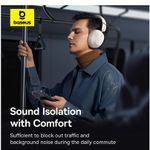 TV, Audio-Video si Foto - Portabile audio - Casti audio - Casti Over-Ear Baseus Bass 35 Max, Wireless, Bluetooth, 3D Surround, Autonomie 50 ore, Alb - Infinity.ro