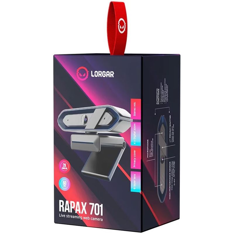 PC, gaming si accesorii - Periferice PC - Camere Web - Camera web streaming Lorgar Rapax 701, 2K 1080P/60fps, 1/3'',4Mega CMOS Image Sensor, Albastru - Infinity.ro