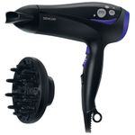 Ingrijire personala si Cosmetice - Aparate & accesorii ingrijire personala - Hair styling - Uscatoare de par - Uscator de par, Sencor, Functie de ionizare, 2 viteze, Negru/Violet - Infinity.ro