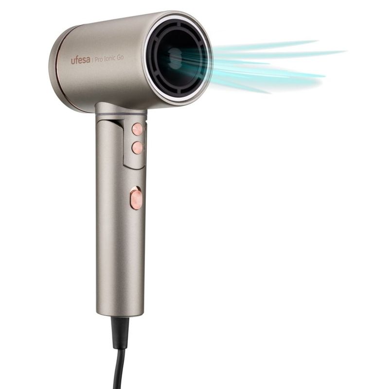 Ingrijire personala si Cosmetice - Aparate & accesorii ingrijire personala - Hair styling - Uscatoare de par - Uscator de par Ufesa Pro Ionic Go, Motor Digital BLDC, 1600W, Tehnologie Ionica, 3 Trepte Temperatura, Auriu - Infinity.ro
