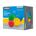 Ingrijire personala si Cosmetice - Sanatate si wellness - Articole wellness - Aparate si dispozitive de masaj - Set 4 bile senzoriale cu tepi pentru masaj Rebel Active, 7-10 cm, multicolor, PVC - Infinity.ro