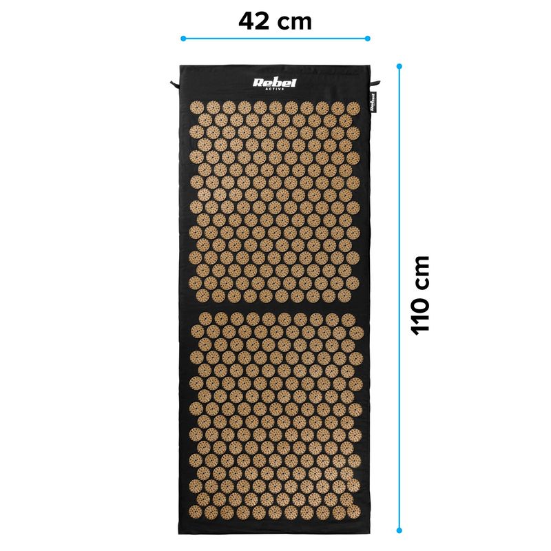 Ingrijire personala si Cosmetice - Sanatate si wellness - Articole wellness - Aparate si dispozitive de masaj - Saltea de acupresura cu perna, Rebel Active, 110x42cm, 336 varfuri, multicolor - Infinity.ro