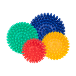 Ingrijire personala si Cosmetice - Sanatate si wellness - Articole wellness - Aparate si dispozitive de masaj - Set 4 bile senzoriale cu tepi pentru masaj Rebel Active, 7-10 cm, multicolor, PVC - Infinity.ro