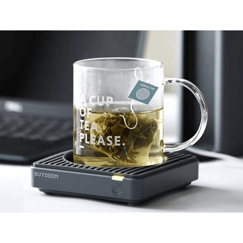 Electronice si Electrocasnice - Electrocasnice bucatarie - Preparare bauturi - Cafetiere - Incalzitor de cana BUYDEEM, extra larg, 2 setari temperatura, oprire automata, gri - Infinity.ro