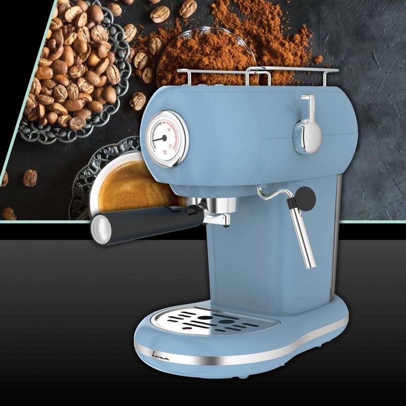 Electronice si Electrocasnice - Electrocasnice bucatarie - Preparare bauturi - Espressoare - Espressor manual Fram FEM-D15RBL, 1100 W, Rezervor 1.2 l, 15 bar Albastru - Infinity.ro