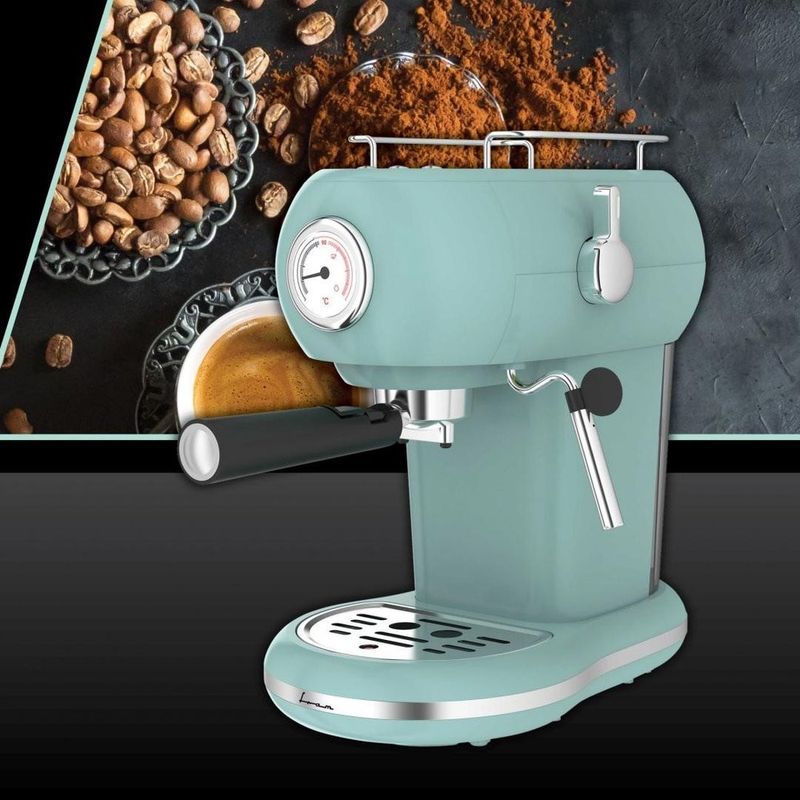 Electronice si Electrocasnice - Electrocasnice bucatarie - Preparare bauturi - Espressoare - Espressor manual Fram FEM-D15RGR, 1100 W, Rezervor 1.2 l, 15 bar Verde - Infinity.ro