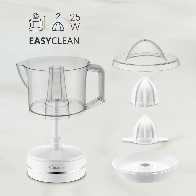Electronice si Electrocasnice - Electrocasnice bucatarie - Preparare bauturi - Storcatoare de fructe - Storcator de Fructe si Legume UFESA Zest Activa, 600W, 2 Viteze, Recipient Pulpa 0.7l - Infinity.ro