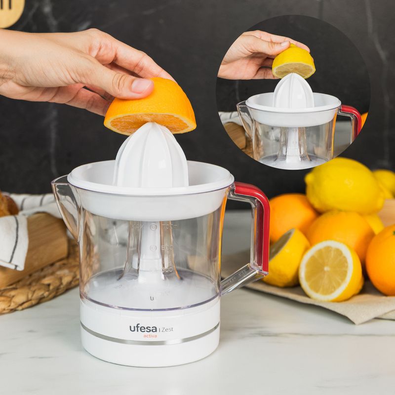 Electronice si Electrocasnice - Electrocasnice bucatarie - Preparare bauturi - Storcatoare de fructe - Storcator de Fructe si Legume UFESA Zest Activa, 600W, 2 Viteze, Recipient Pulpa 0.7l - Infinity.ro