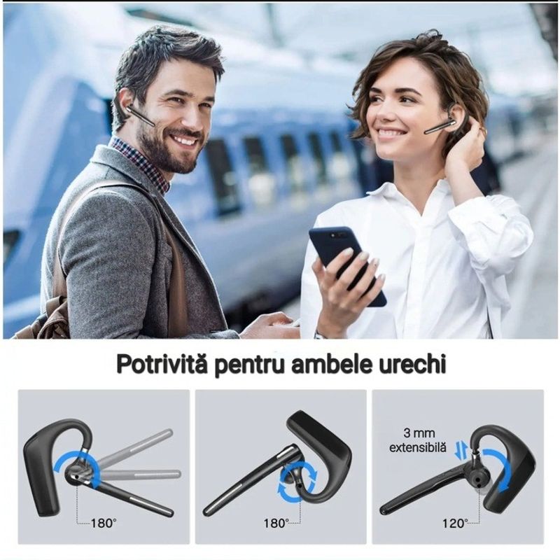 TV, Audio-Video si Foto - Portabile audio - Casti audio - Casca Bluetooth Wireless CerCip G6, Autonomie 110 ore, Anulare zgomot fundal, Multipoint - Infinity.ro