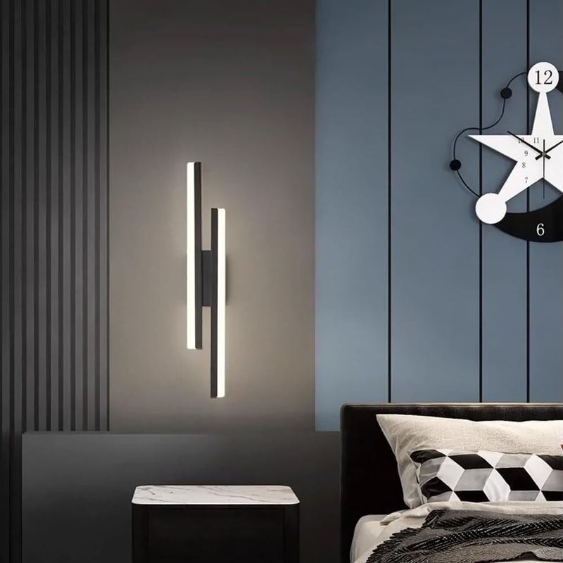 Casa si Gradina - Corpuri si surse de iluminat - Plafoniere, aplice si spoturi - Aplica LED pentru perete, 3 tipuri de iluminare cald/rece/neutru cu modulator, Negru/Alb, Aluminiu/Acril, 8x50 cm - Infinity.ro