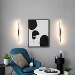 Casa si Gradina - Corpuri si surse de iluminat - Plafoniere, aplice si spoturi - Aplica LED pentru perete, 3 tipuri de iluminare cald/rece/neutru cu modulator, Negru/Alb, Aluminiu/Acril, 8x50 cm - Infinity.ro