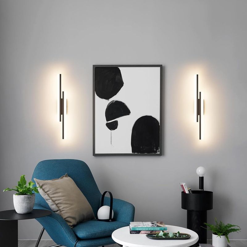 Casa si Gradina - Corpuri si surse de iluminat - Plafoniere, aplice si spoturi - Aplica LED pentru perete, 3 tipuri de iluminare cald/rece/neutru cu modulator, Negru/Alb, Aluminiu/Acril, 8x50 cm - Infinity.ro