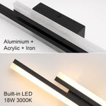 Casa si Gradina - Corpuri si surse de iluminat - Plafoniere, aplice si spoturi - Aplica LED pentru perete, 3 tipuri de iluminare cald/rece/neutru cu modulator, Negru/Alb, Aluminiu/Acril, 8x50 cm - Infinity.ro