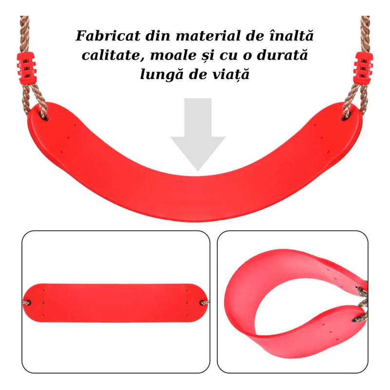 Jucarii, Copii si Bebe - Jucarii si jocuri - Jucarii de exterior - Leagane copii - Leagan pentru Copii, Antiderapant, Flexibil, Reglabil in lungime, Rosu - Infinity.ro