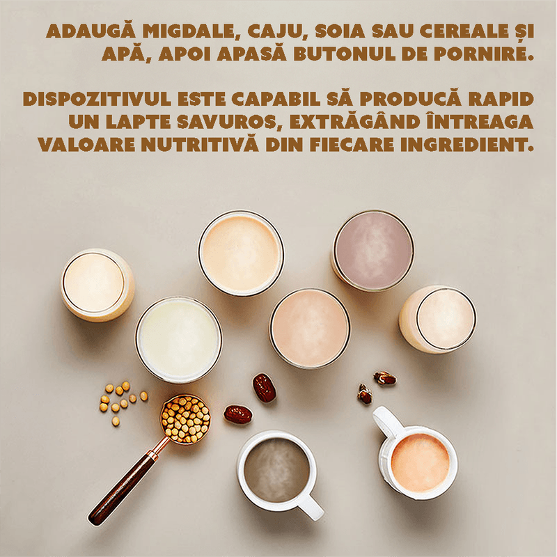 Electronice si Electrocasnice - Electrocasnice bucatarie - Mixere, tocatoare & roboti de bucatarie - Mixere - Aparat multifunctional pentru preparat lapte vegetal 7 in 1, CYBERDUST, Negru 2.0,Soia, migdale, caju,Smoothie,Suc,Supe - Infinity.ro