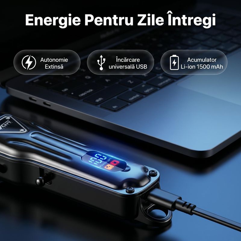 Ingrijire personala si Cosmetice - Aparate & accesorii ingrijire personala - Aparate de ras si tuns - Aparate de tuns - Aparat de tuns fara fir VGR V-298, 4 Distantiere, Afisaj LED, Acumulator 1500mAh/Autonomie mare, Negru - Infinity.ro