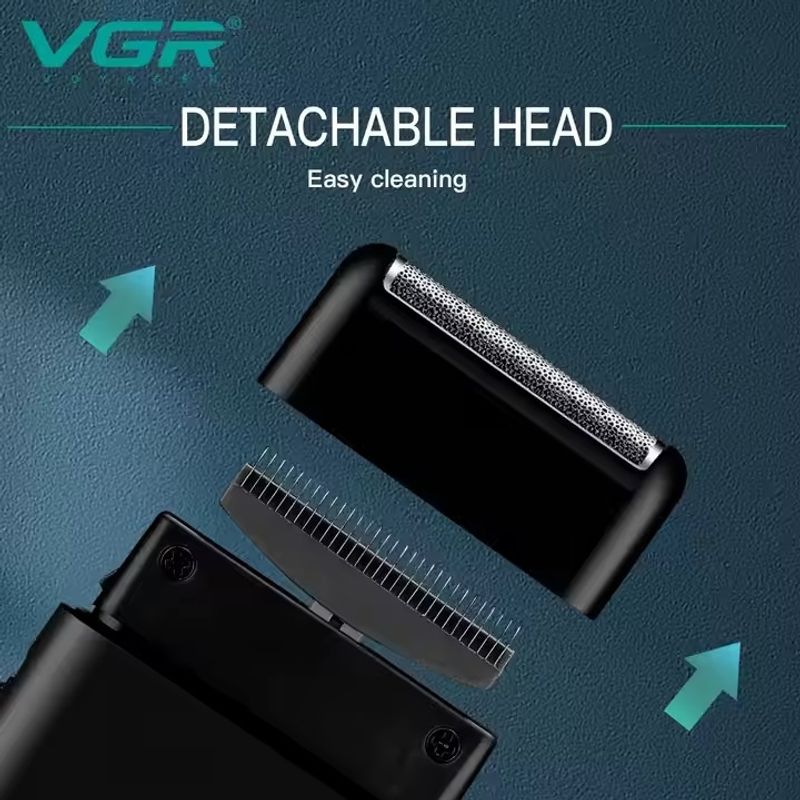 Ingrijire personala si Cosmetice - Aparate & accesorii ingrijire personala - Aparate de ras si tuns - Aparat de Ras Electric Portabil VGR V-390, Reincarcabil USB, Trimmer Integrat, Autonomie 45 Minute - Infinity.ro