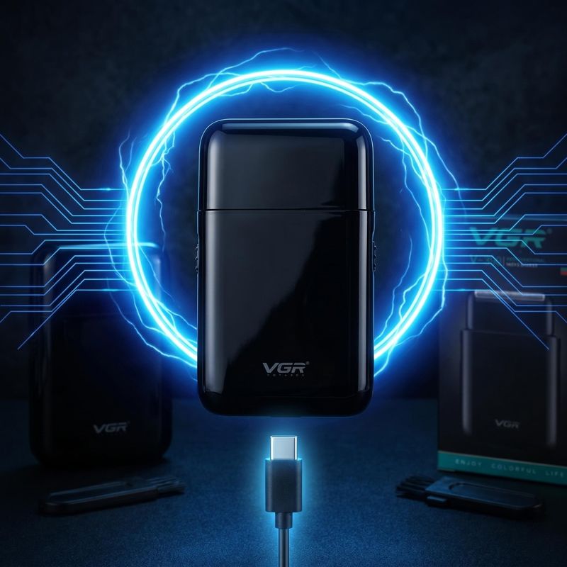 Ingrijire personala si Cosmetice - Aparate & accesorii ingrijire personala - Aparate de ras si tuns - Aparat de Ras Electric Portabil VGR V-390, Reincarcabil USB, Trimmer Integrat, Autonomie 45 Minute - Infinity.ro