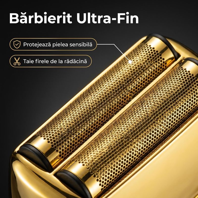 Ingrijire personala si Cosmetice - Aparate & accesorii ingrijire personala - Aparate de ras si tuns - Aparat de Ras Profesional VGR V-332 SuperTrim, Afisaj LED Digital, Autonomie 150 Minute, Auriu - Infinity.ro