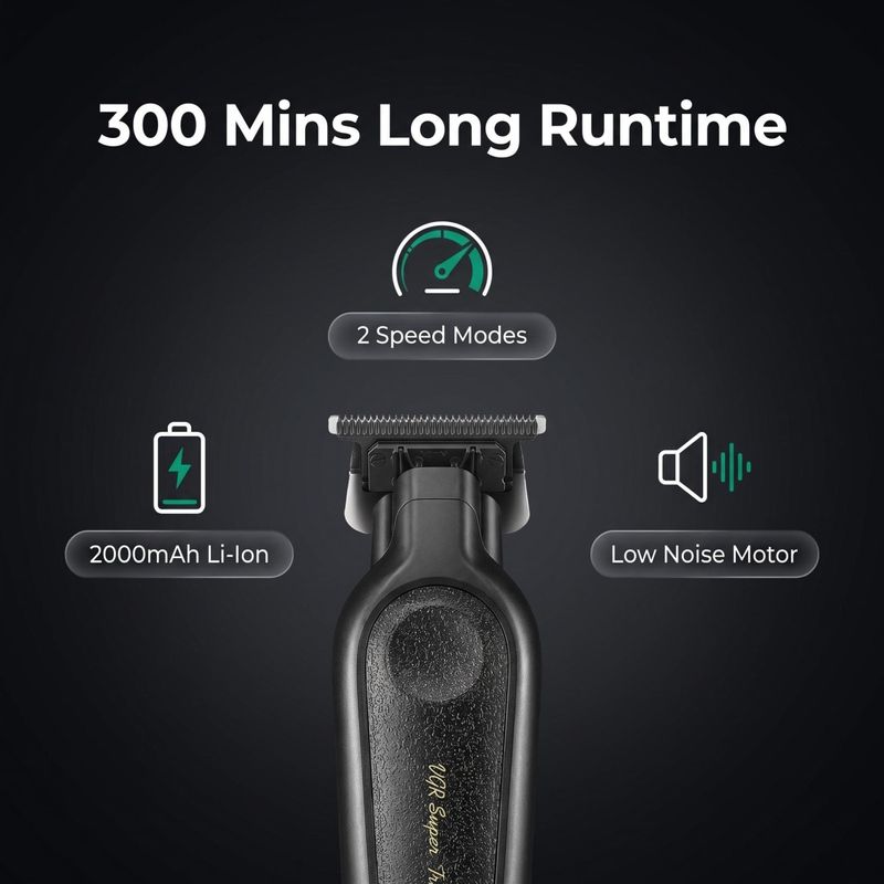 Ingrijire personala si Cosmetice - Aparate & accesorii ingrijire personala - Aparate de ras si tuns - Aparat de tuns fara fir VGR V-995, 4 distantiere, Autonomie 300min, Acumulator 2000mAh, Negru - Infinity.ro