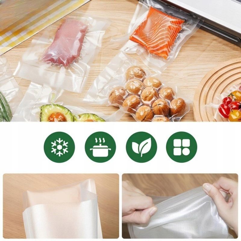 Market - Curatenie si intretinere casa - Produse bucatarie - Pungi si folii alimentare - Pungi vidat gofrate NewEvo, pentru aparat de vidat alimente, 1 rola, 28cm x 10m, reutilizabile, rezistente - Infinity.ro