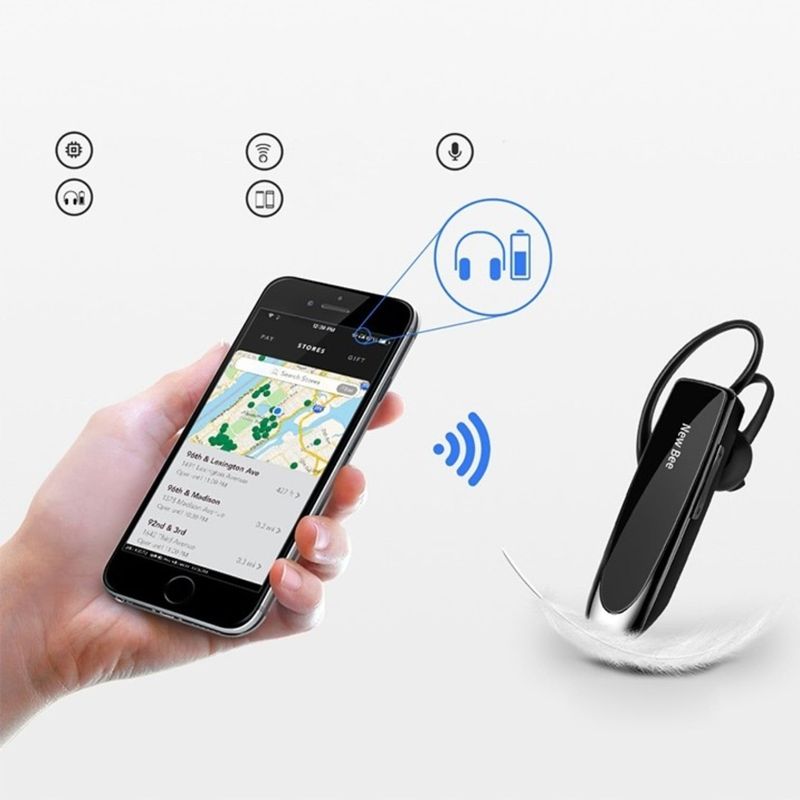 TV, Audio-Video si Foto - Portabile audio - Casti audio - Casca Bluetooth Wireless New Bee, Bluetooth 5.0, Functie dubla de reducere a sunetului din exterior - Infinity.ro