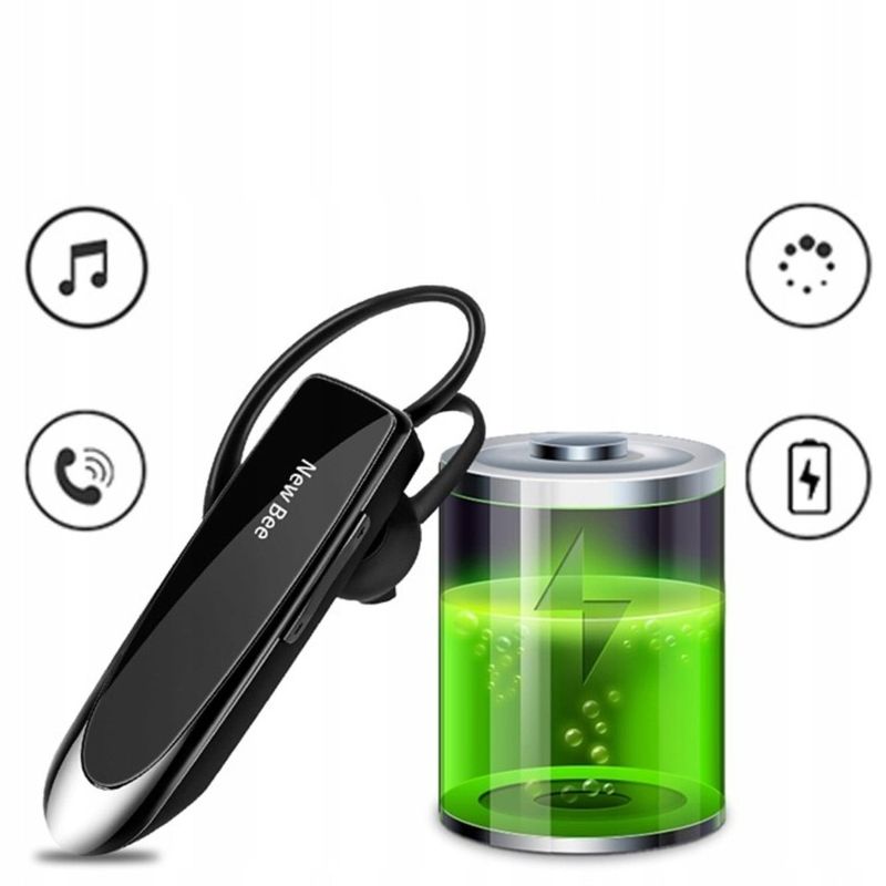 TV, Audio-Video si Foto - Portabile audio - Casti audio - Casca Bluetooth Wireless New Bee, Bluetooth 5.0, Functie dubla de reducere a sunetului din exterior - Infinity.ro