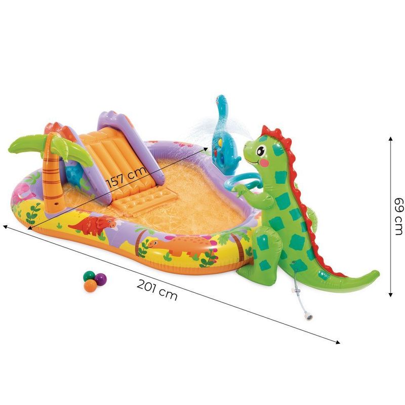 Casa si Gradina - Gradina si terasa - Piscine si accesorii - Piscine copii - Piscina gonflabila copii Intex 56139 Dino Park, tobogan, fantana arteziana, multicolor KID428628 - Infinity.ro
