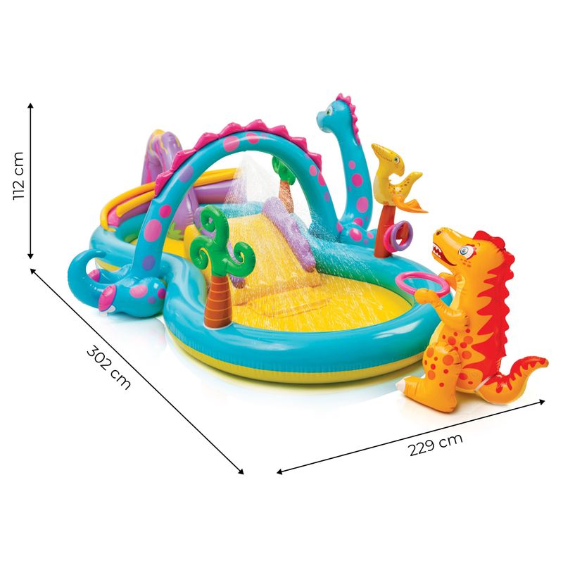 Casa si Gradina - Gradina si terasa - Piscine si accesorii - Piscine copii - Piscina gonflabila copii Intex 57135 Dino, tobogan si pulverizator de apa KID402505 - Infinity.ro