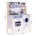 Jucarii, Copii si Bebe - Jucarii si jocuri - Jucarii de rol - Bucatarii copii - Bucatarie copii Ecotoys, lemn, cuptor, masina de spalat, 5 accesorii, multicolor KID003839 - Infinity.ro