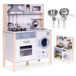 Jucarii, Copii si Bebe - Jucarii si jocuri - Jucarii de rol - Bucatarii copii - Bucatarie copii Ecotoys, lemn, cuptor, masina de spalat, 5 accesorii, multicolor KID003839 - Infinity.ro