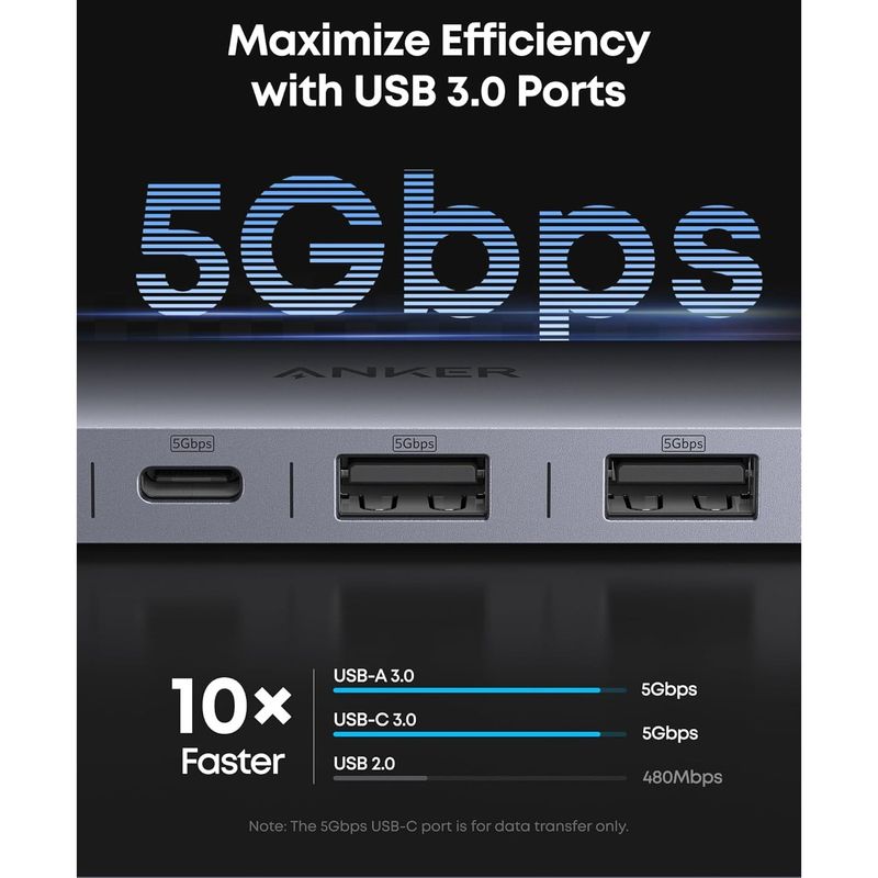 PC, gaming si accesorii - Retelistica - Hub-uri - Hub Anker Nano USB-C Multi-Port 7-in-1 4K 85W Gri - Infinity.ro