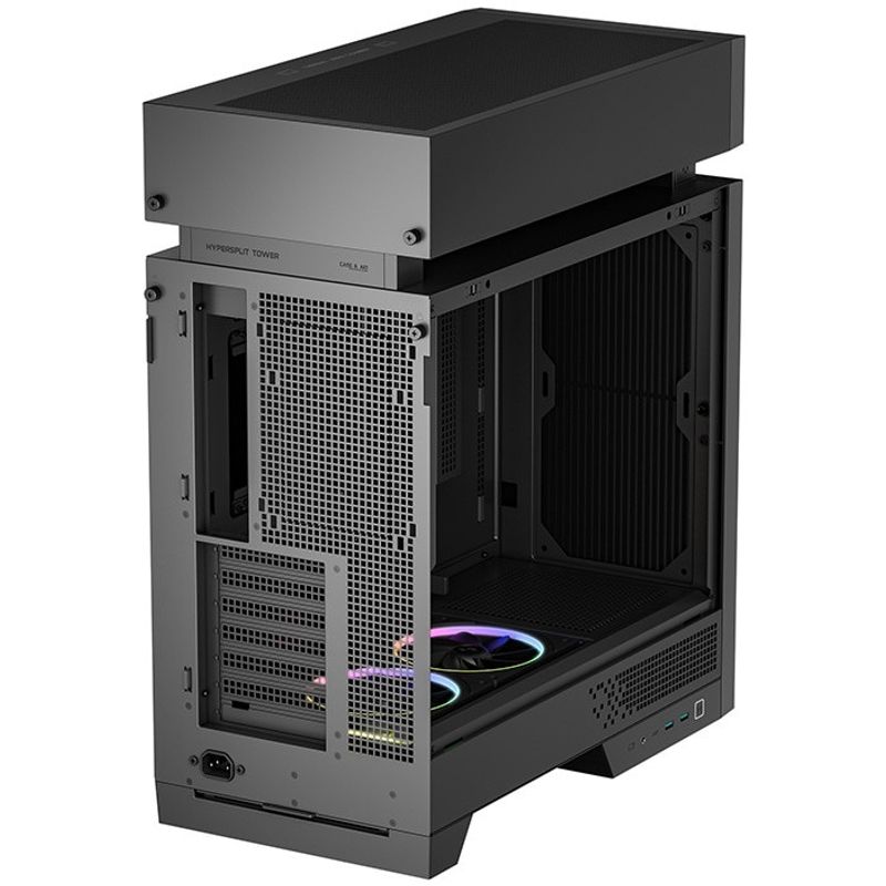 PC, gaming si accesorii - Componente PC - Componente - Carcase PC si server - Carcasa DeepCool CL6600, sticla securizata, RGB, neagra, 534x458x235mm, 5 ventilatoare de 12cm - Infinity.ro