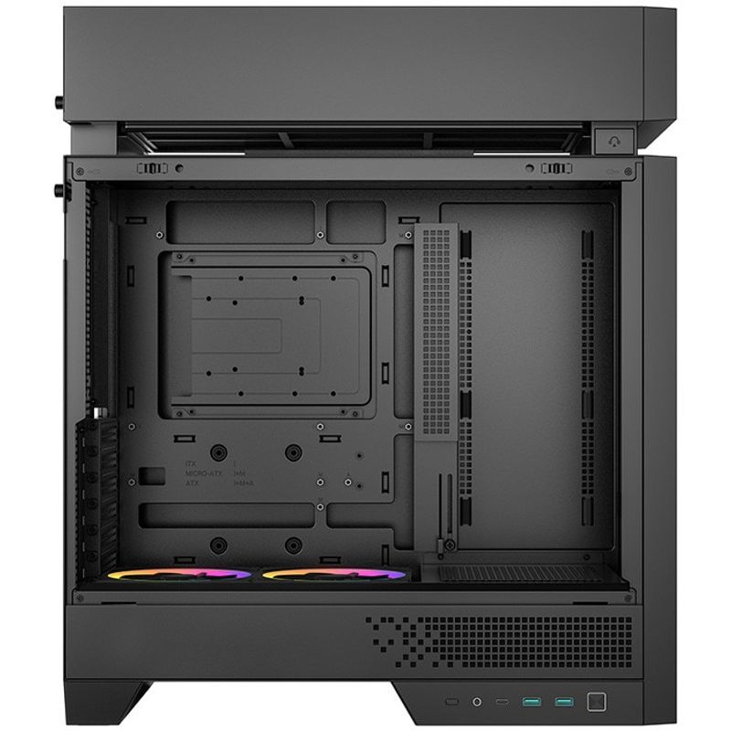 PC, gaming si accesorii - Componente PC - Componente - Carcase PC si server - Carcasa DeepCool CL6600, sticla securizata, RGB, neagra, 534x458x235mm, 5 ventilatoare de 12cm - Infinity.ro