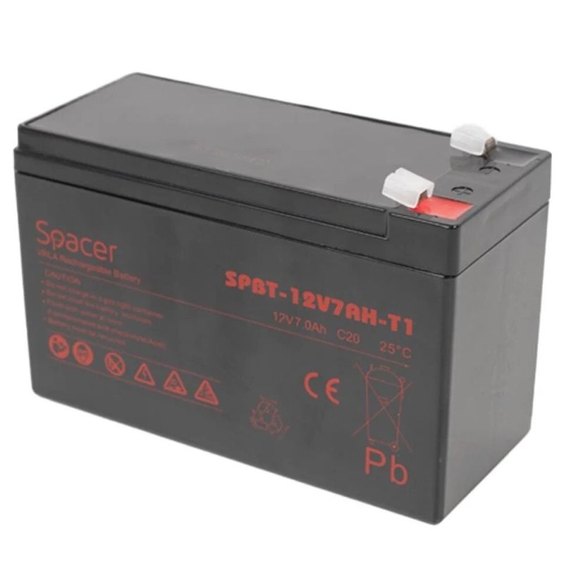 PC, gaming si accesorii - UPS-uri - Accesorii UPS-uri - Acumulator UPS SPACER 12V/7Ah, negru - Infinity.ro