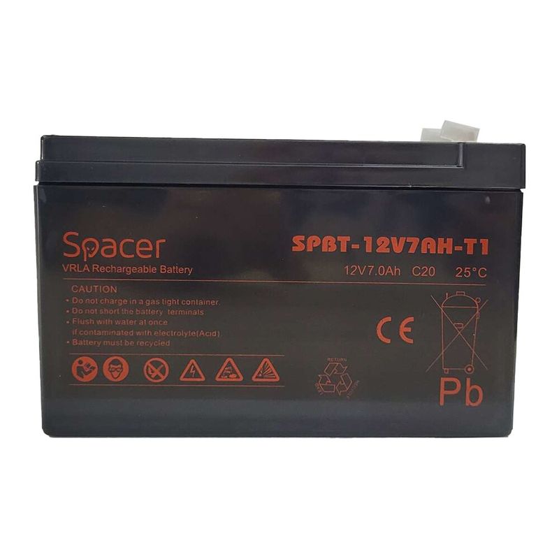 PC, gaming si accesorii - UPS-uri - Accesorii UPS-uri - Acumulator UPS SPACER 12V/7Ah, negru - Infinity.ro