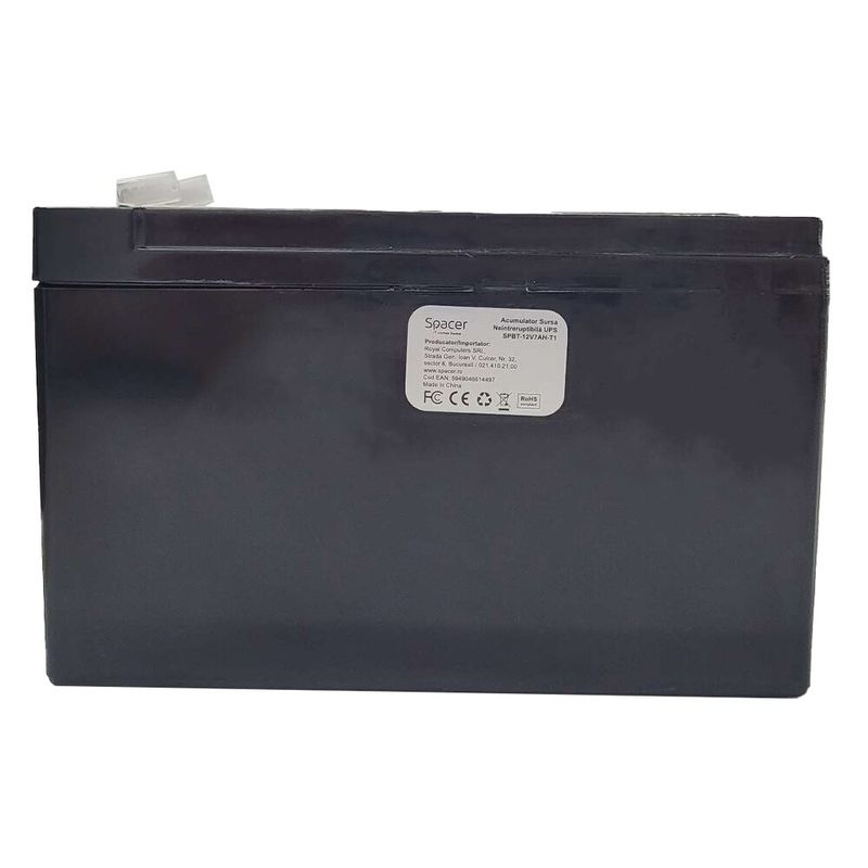 PC, gaming si accesorii - UPS-uri - Accesorii UPS-uri - Acumulator UPS SPACER 12V/7Ah, negru - Infinity.ro
