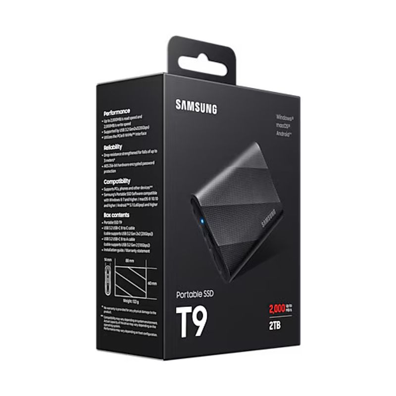 PC, gaming si accesorii - Periferice PC - SSD-uri externe - SSD extern Samsung T9 Black, 2TB, USB 3.2, Black - Infinity.ro